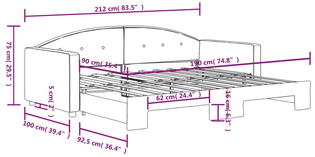 ΚΑΝΑΠΕΣ ΚΡΕΒΑΤΙ ΣΥΡΟΜΕΝΟΣ ΜΑΥΡΟΣ 90X190 ΕΚ. ΒΕΛΟΥΔΙΝΟΣ 3197316