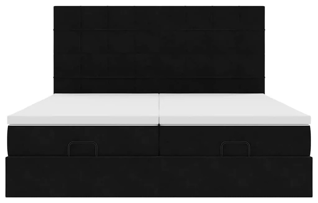Οθωμανικό κρεβάτι με στρώματα Μαύρο 180x200cm Velvet 3313774