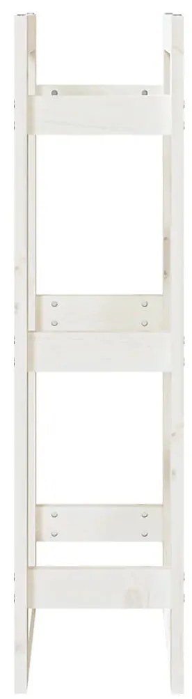 vidaXL Ραφιέρα Καυσόξυλων Λευκή 41x25x100 εκ. από Μασίφ Ξύλο Πεύκου