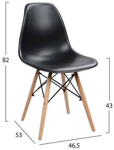 Σετ τραπεζαρίας C10340 5τμχ με Τραπέζι SONAMA 110x70x76εκ. & Καρέκλες TWIST Μαύρες