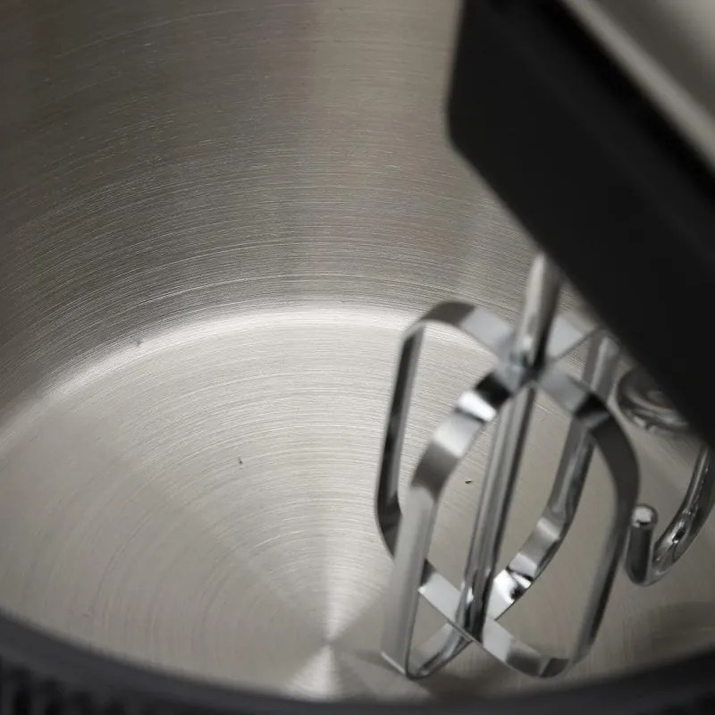 Μίξερ Royalty Line με μπολ RL-HM19015, 700W, 6 αναδευτήρες, 3 λίτρα, Turbo, 5 ταχύτητες, Μαύρο/inox