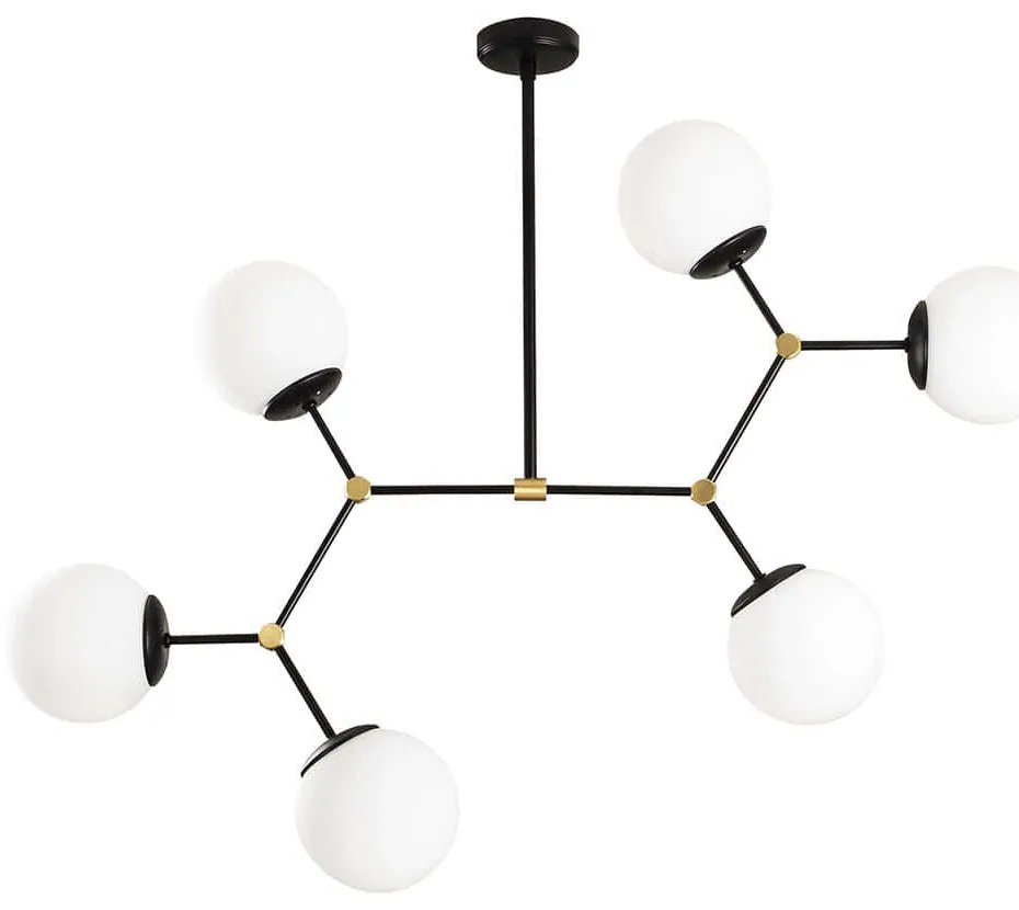 Φωτιστικό Οροφής Damar 892OPV1640 100x58x80cm 6xE27 40W Black-White Opviq