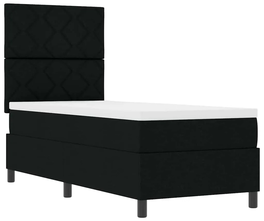 vidaXL Κρεβάτι με ελατήρια με στρώμα Μαύρο 80 x 200 cm ύφασμα