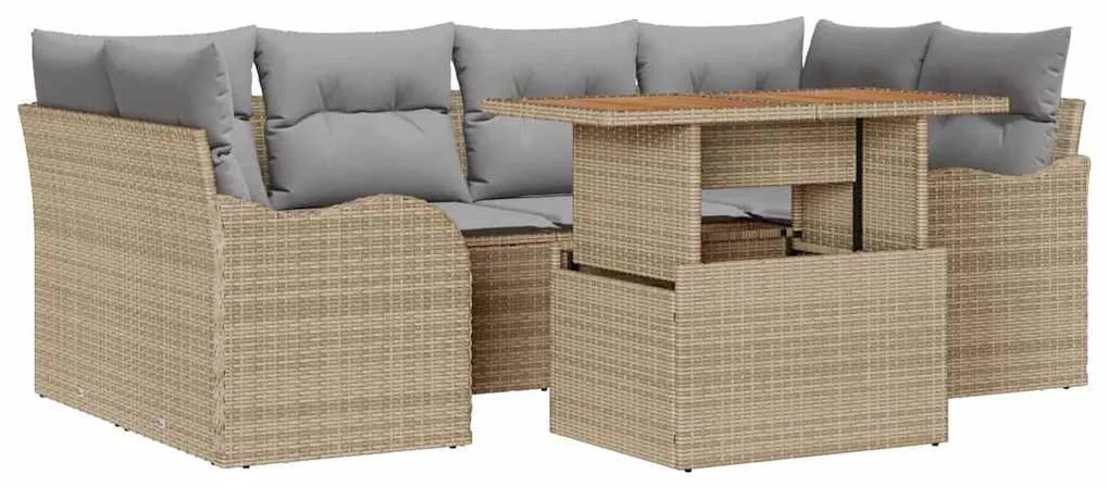 vidaXL Σετ Καναπέ Κήπου 7 pcs μπεζ και ανοιχτό γκρι 100 x 55 x 73 εκ