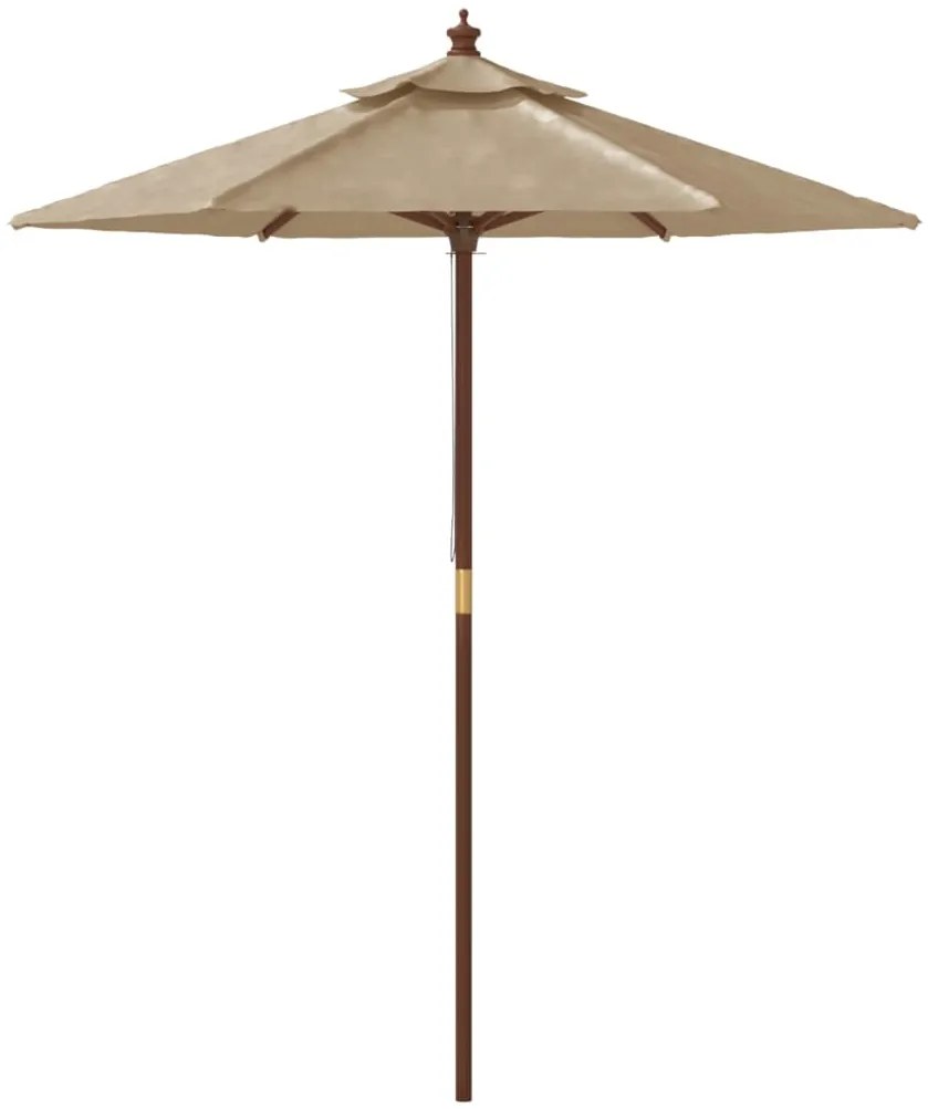 Ομπρέλα Κήπου με Ξύλινο Ιστό Taupe 196x231 εκ. - Μπεζ-Γκρι