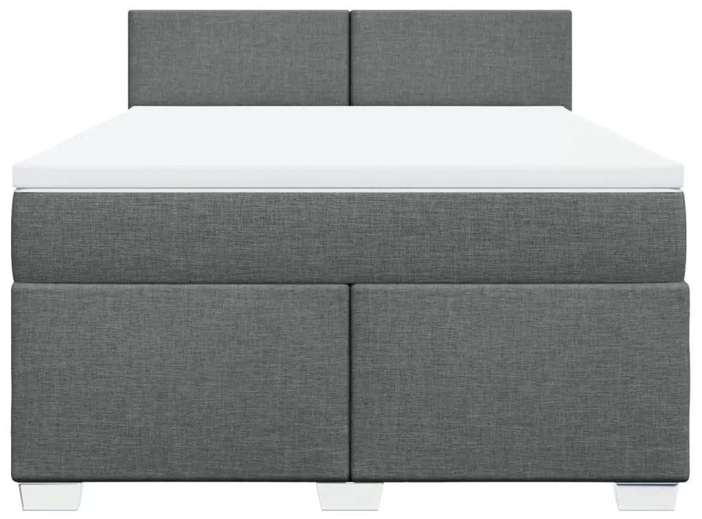 ΚΡΕΒΑΤΙ BOXSPRING ΜΕ ΣΤΡΩΜΑ ΣΚΟΥΡΟ ΓΚΡΙ 160X200 ΕΚ ΥΦΑΣΜΑΤΙΝΟ 3288233