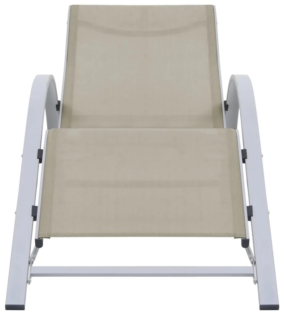 vidaXL Ξαπλώστρες 2 τεμ. Κρεμ από Αλουμίνιο με Τραπέζι