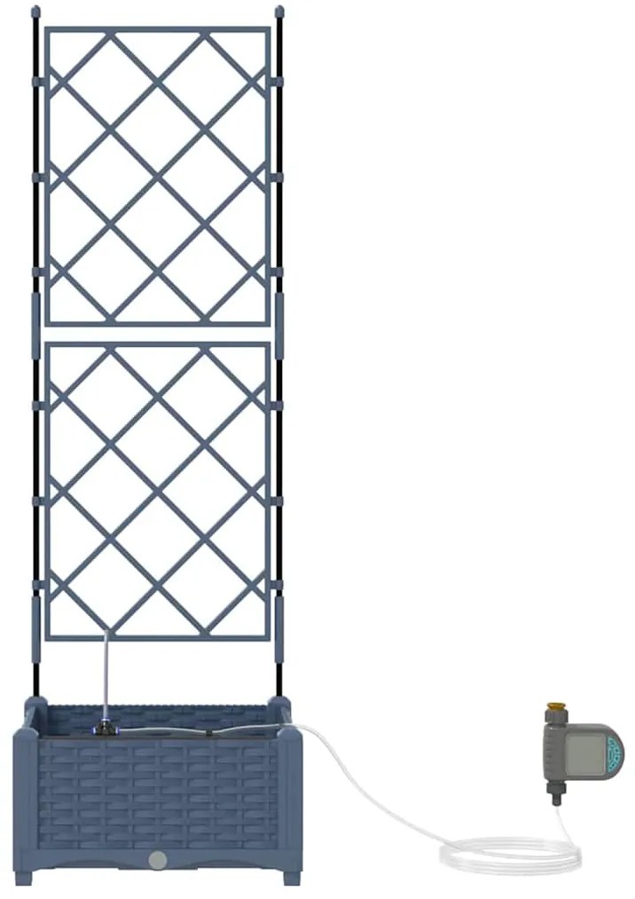 vidaXL Ζαρντινιέρες κήπου Γκρι 40 x 40 x 126 cm Ατσάλι