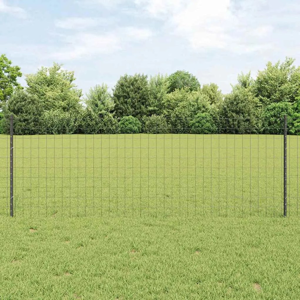 vidaXL Φράχτης με Στήλες. Γκρι 0.8 x 25 m Ατσάλι
