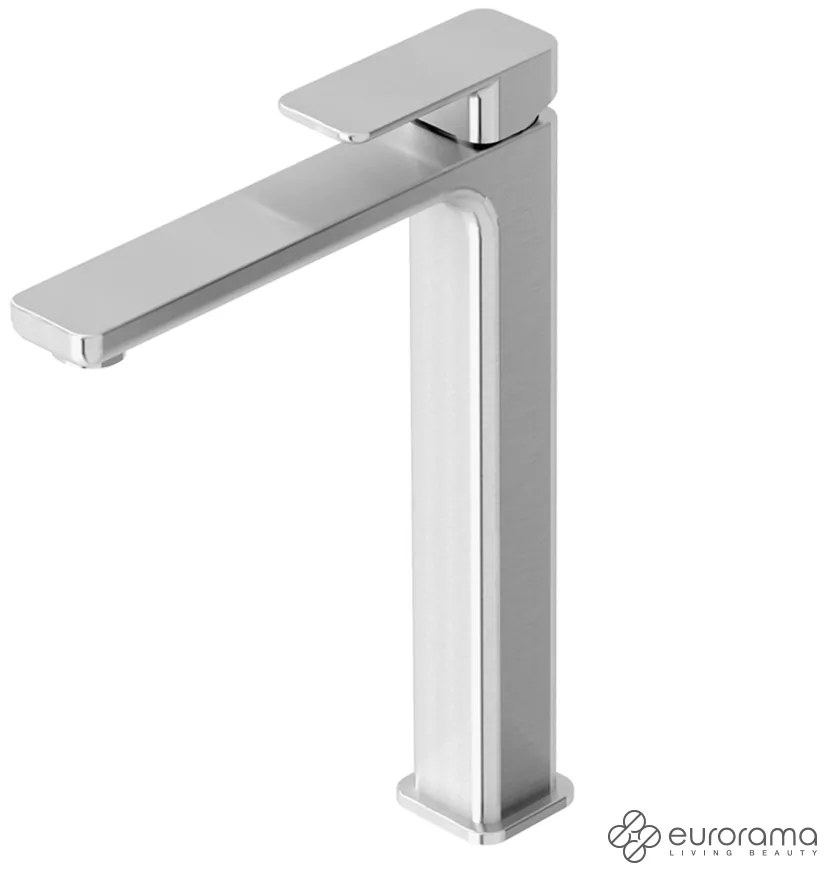 Μπαταρία Νιπτήρα Υψηλή με Βαλβίδα Clic-Clac Quadra Eurorama Inox 144309P-110