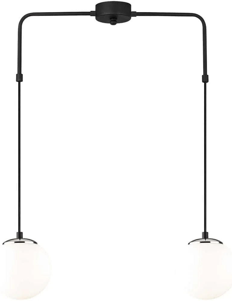 Φωτιστικό Οροφής Uzum 892OPV1471 60x15x100cm 2xE27 40W Black-White Opviq