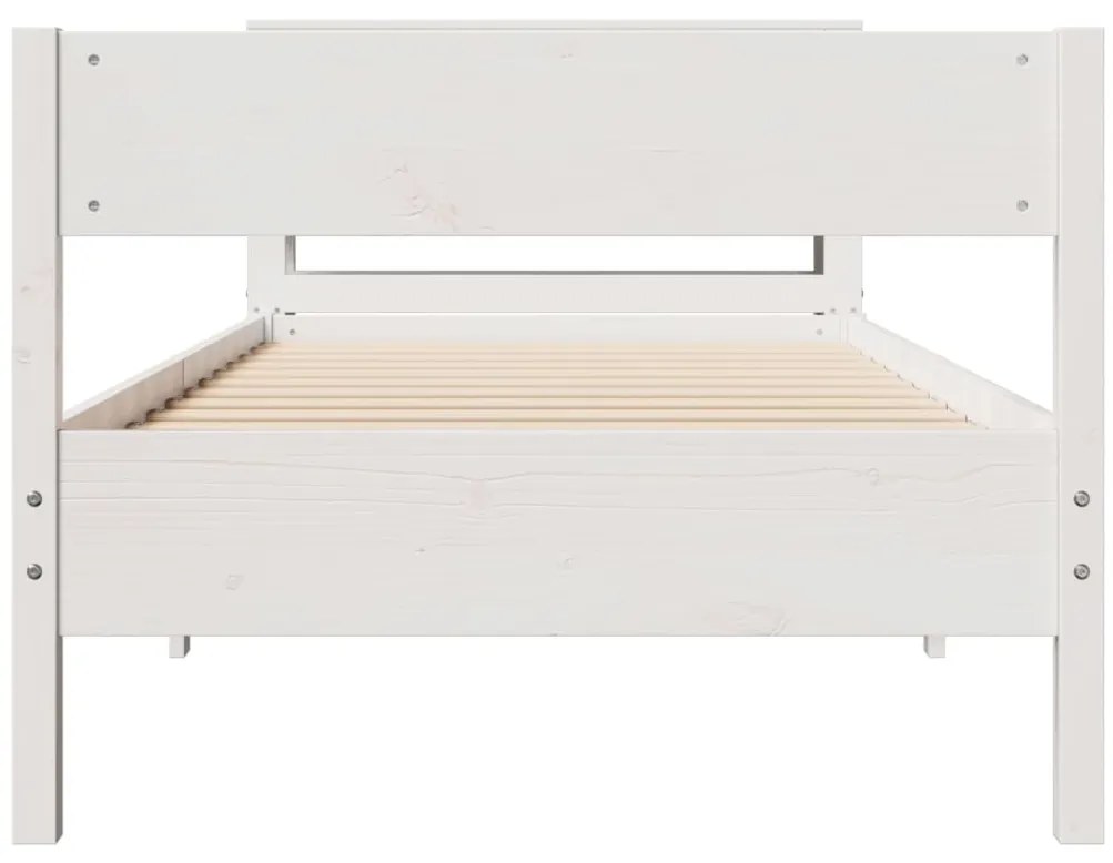 vidaXL Σκελετός Κρεβ. Χωρίς Στρώμα Λευκό 90x190 εκ Μασίφ Πεύκο