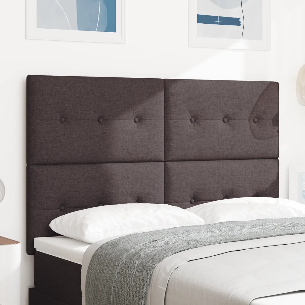 vidaXL LED Κεφαλάρι Σκούρο Καφέ 80 εκ Υφασμάτινο