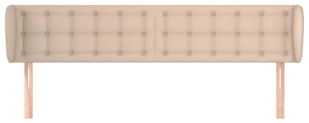 vidaXL Κεφαλάρι με Πτερύγια Καπουτσίνο 183x23x78/88εκ. Συνθετικό Δέρμα