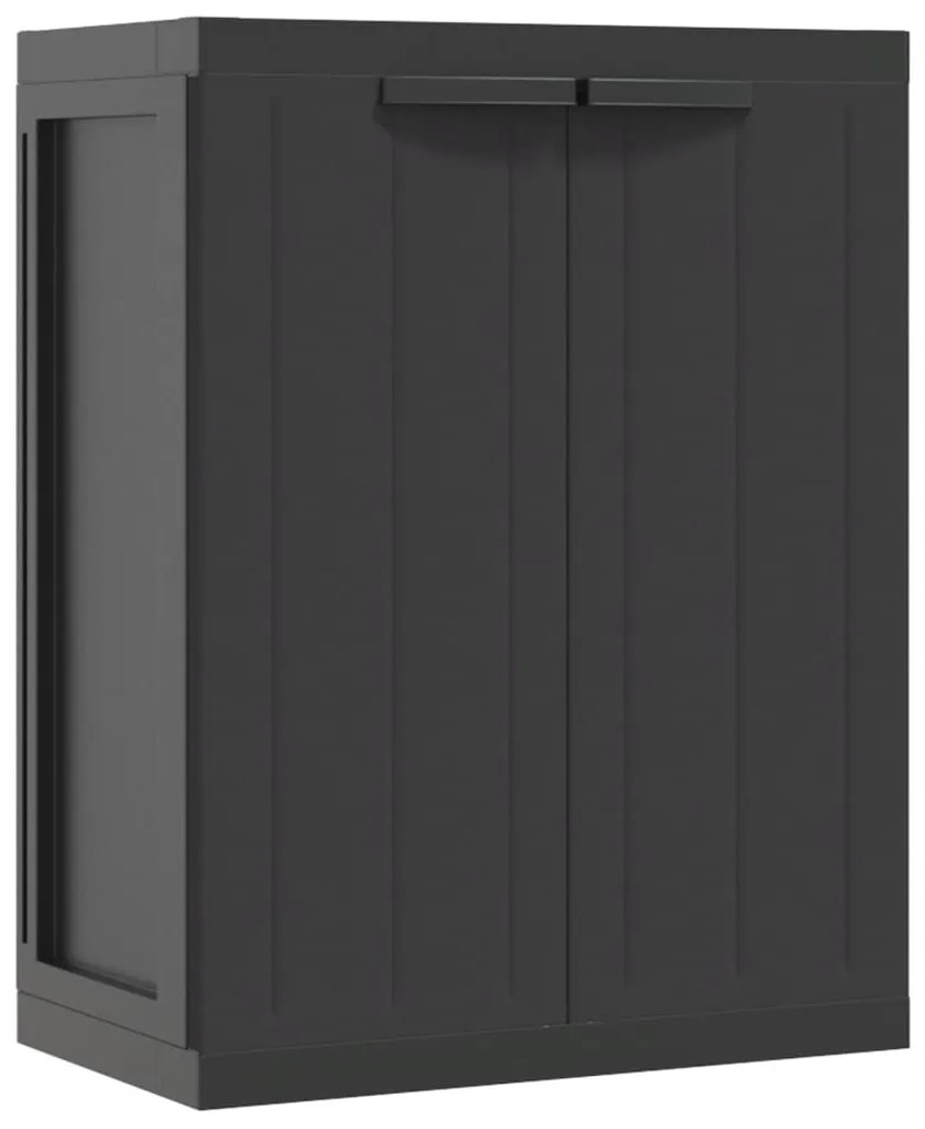 vidaXL Ντουλάπι Αποθ. Εξ. Χώρου Μαύρο 65x37x85 εκ. Πολυπροπυλένιο