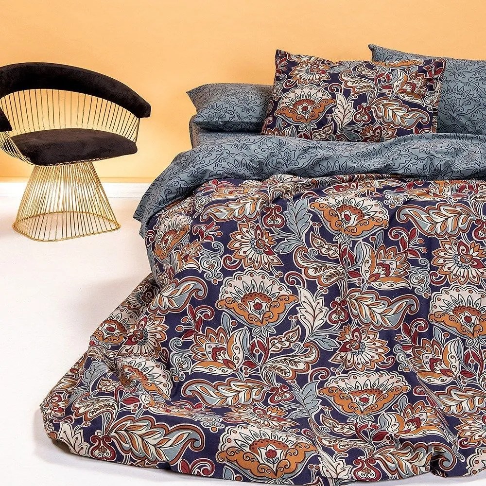 Σεντόνια Sinclair Με Λάστιχο (Σετ 3τμχ) Blue Melinen Μονό 100x232cm 100% Cotton