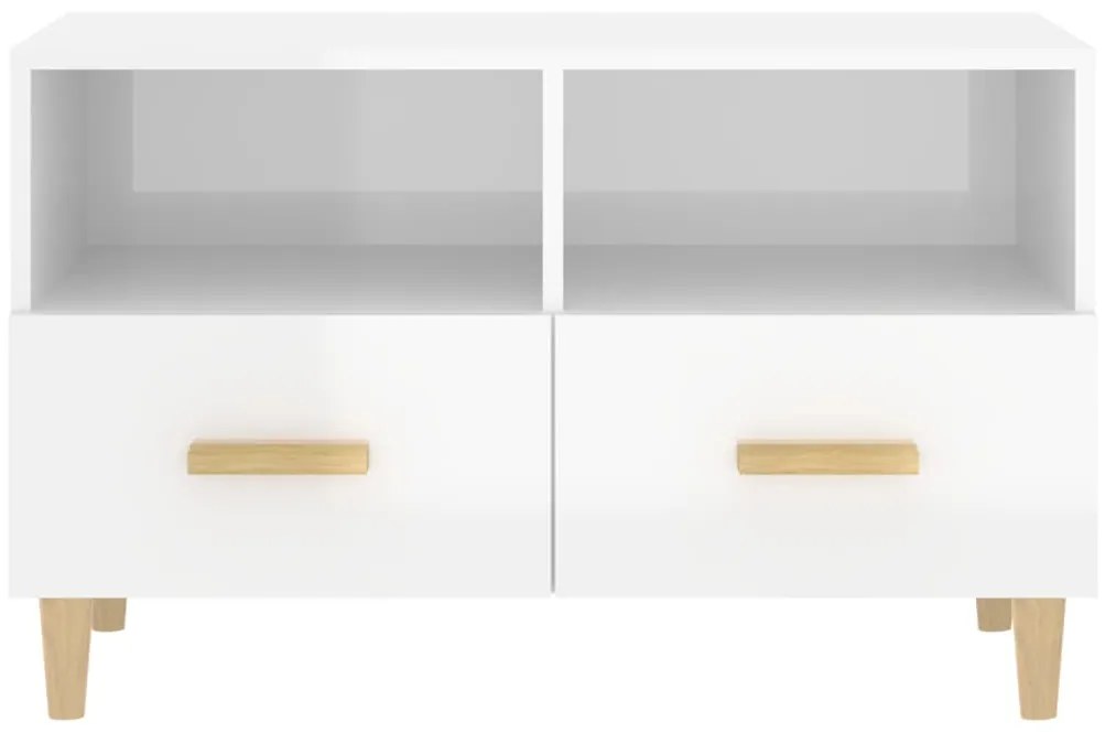 vidaXL Έπιπλο Τηλεόρασης Γυαλ. Λευκό 80x36x50 εκ. Επεξεργασμένο Ξύλο
