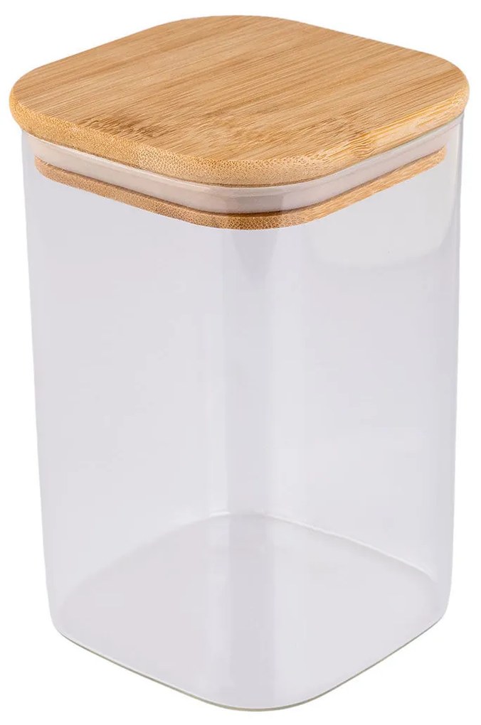 Estia Δοχείο Αποθήκευσης Bamboo Essentials 950ml 10x10x15.6cm Γυάλινο Με Καπάκι 01-12939