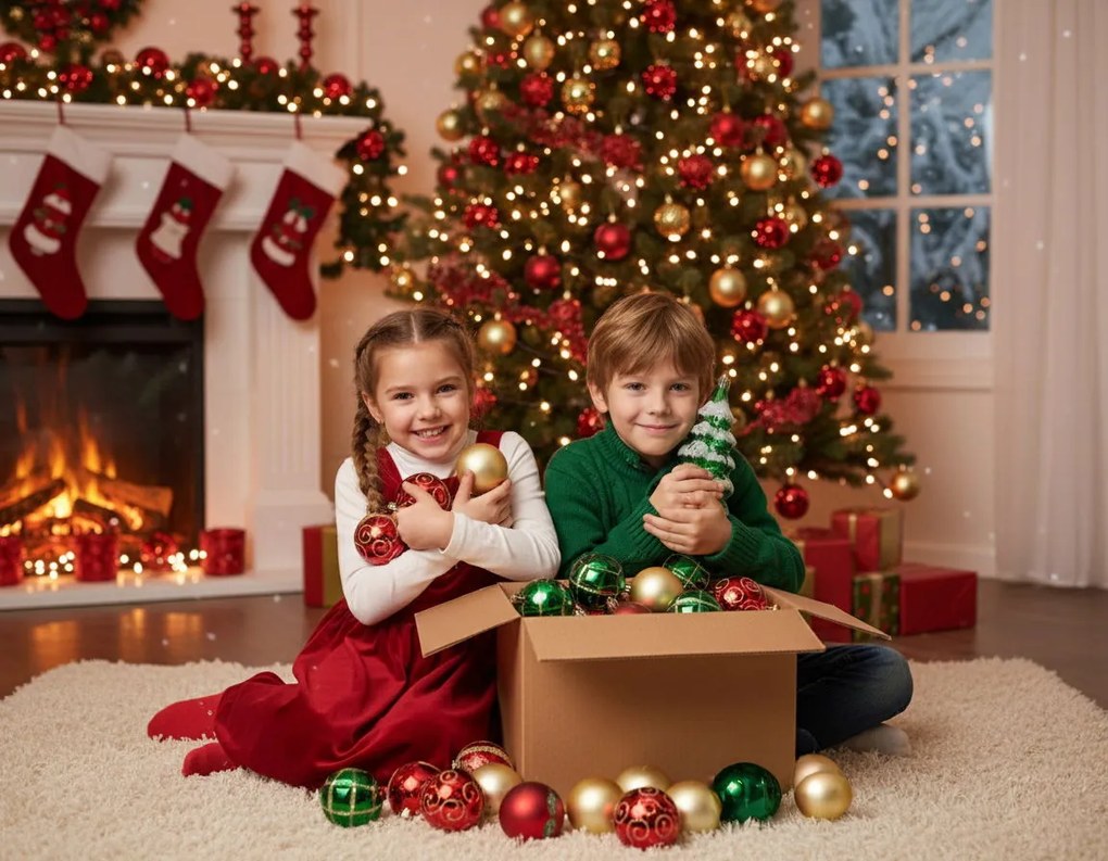 Σετ πλαστικά στολίδια Fancy 24 τεμάχια