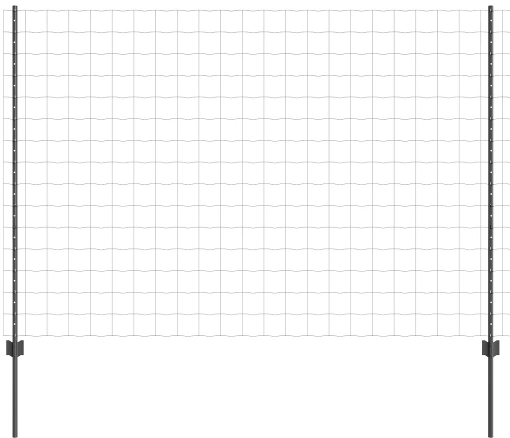 vidaXL Ευρωπαϊκή Περίφραξη με 10 U Posts Γκρι 1.6x10 μ Ατσάλι