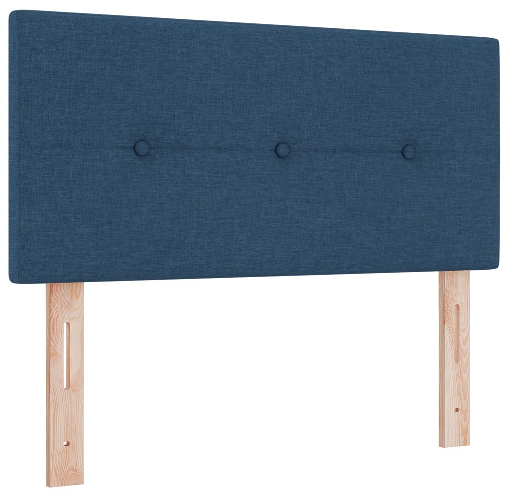 vidaXL Κρεβάτι με Στρώμα σε Μπλε, 90x200 εκ., Υφασμάτινο