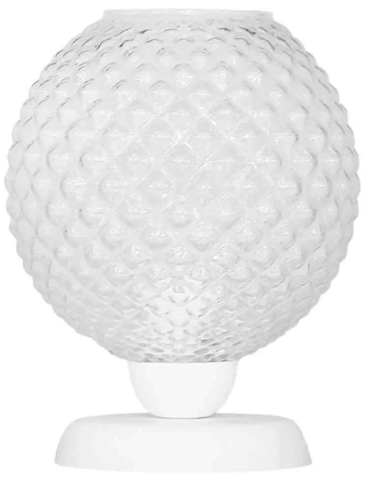 Φωτιστικό Επιτραπέζιο 09-0122 TL-07/5010 Ε27 Γυαλί Ball H26XΦ20cm White-Clear Heronia Metal, Glass