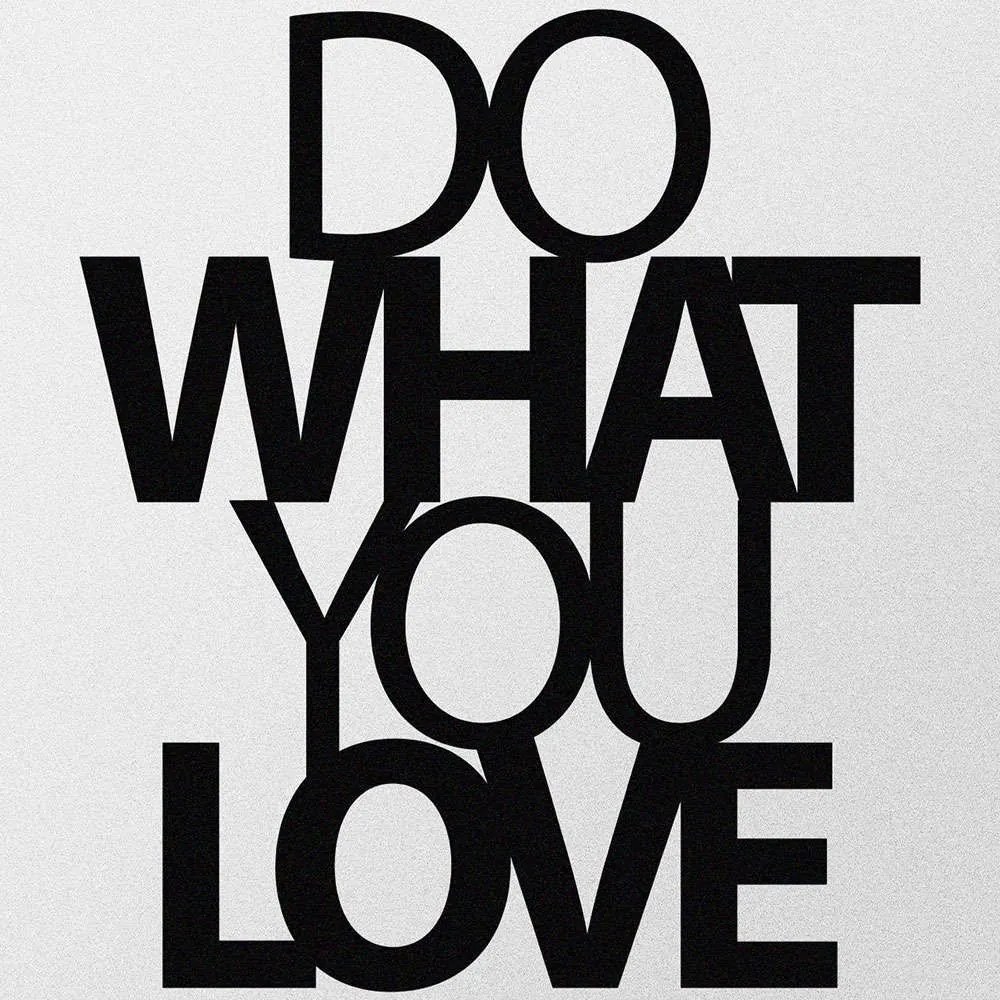 Διακοσμητικό Τοίχου Do What You Love 279ENZ1169 47x55cm Black Wallity Μέταλλο