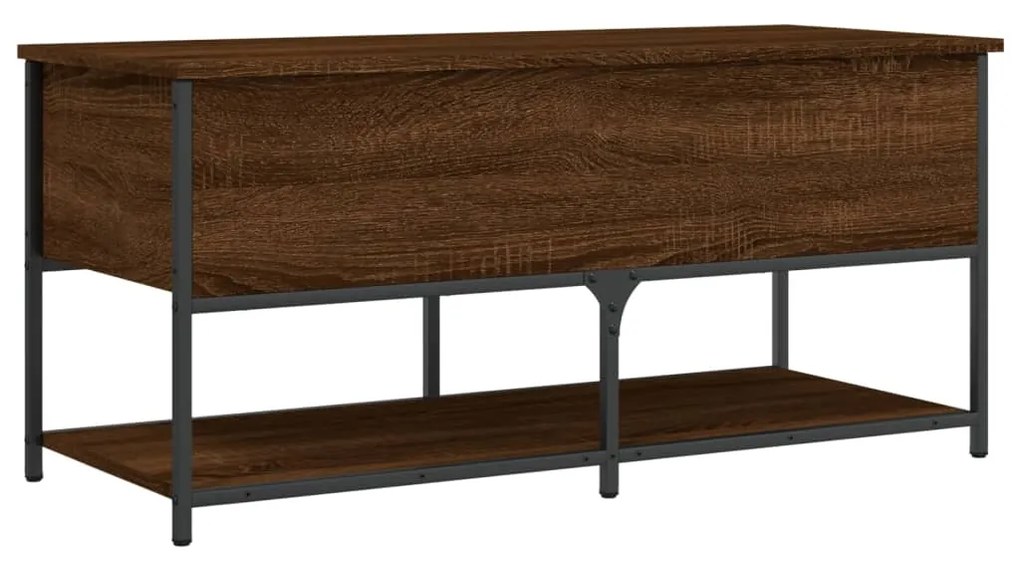 vidaXL Παγκάκι Αποθήκευσης Καφέ Δρυς 100x42,5x47 εκ. από Επεξ. Ξύλο