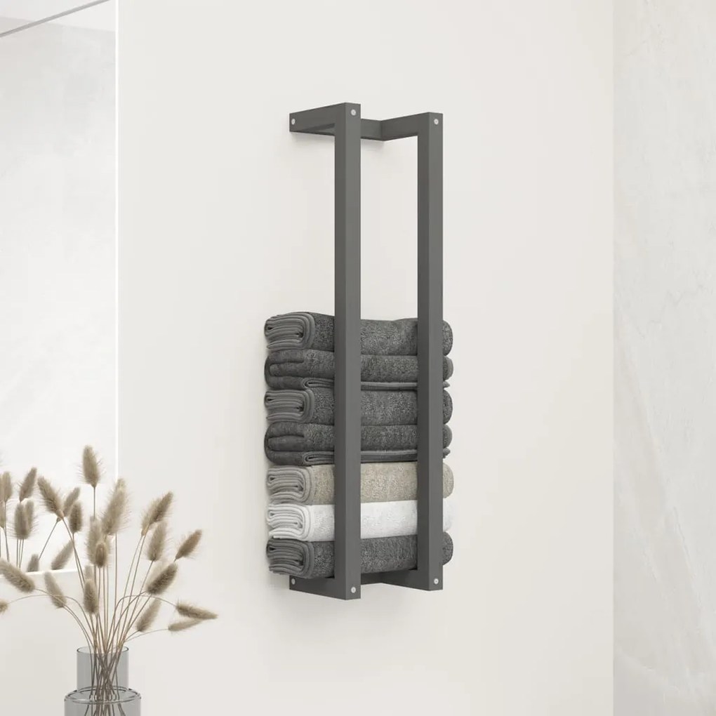 vidaXL Πετσετοκρεμάστρα Γκρι 23 x 18 x 90 εκ. από Μασίφ Ξύλο Πεύκου