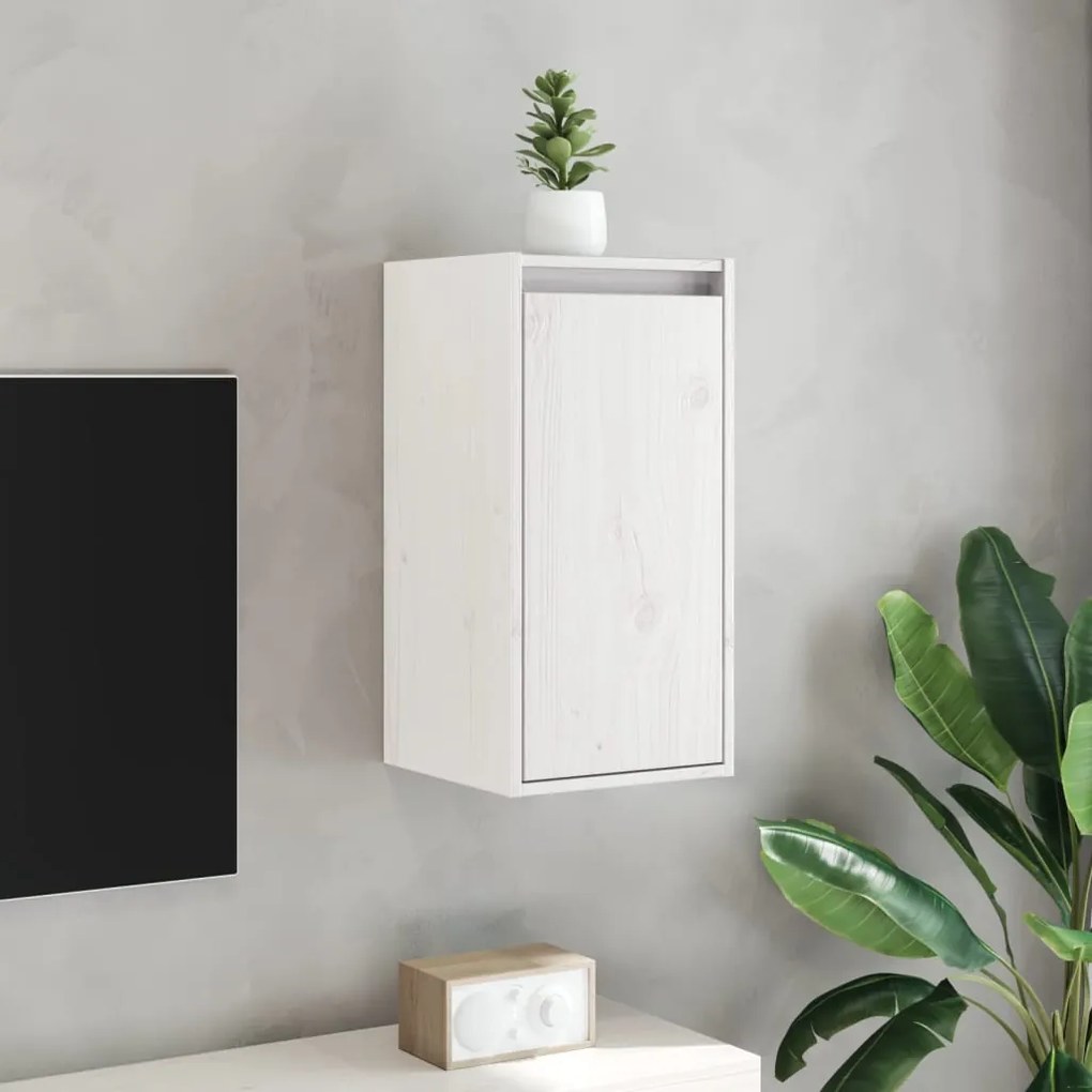 vidaXL Ντουλάπια Τοίχου 2 τεμ. Λευκά 30x30x60 εκ από Μασίφ Ξύλο Πεύκου