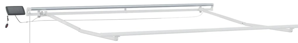 vidaXL Χειροκίνητη Ανασυρόμενη Τέντα με LED Ριγέ Πολυχρωμία 350x250 εκ.