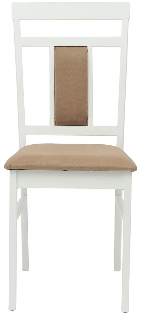 vidaXL Καρέκλα τραπεζαρίας 2 pcs Λευκό και Καφέ Στερεό Ξύλο Ραβέντι