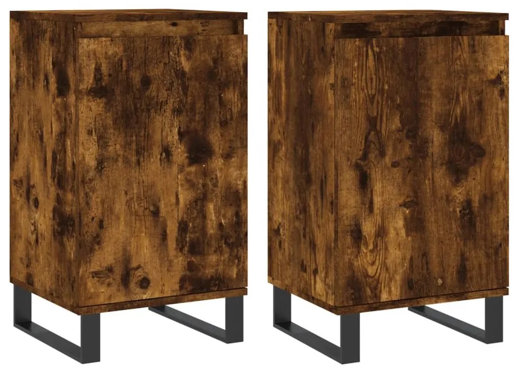 vidaXL Ντουλάπια 2 τεμ. Καπνιστή Δρυς 40x35x70 εκ. από Επεξεργ. Ξύλο
