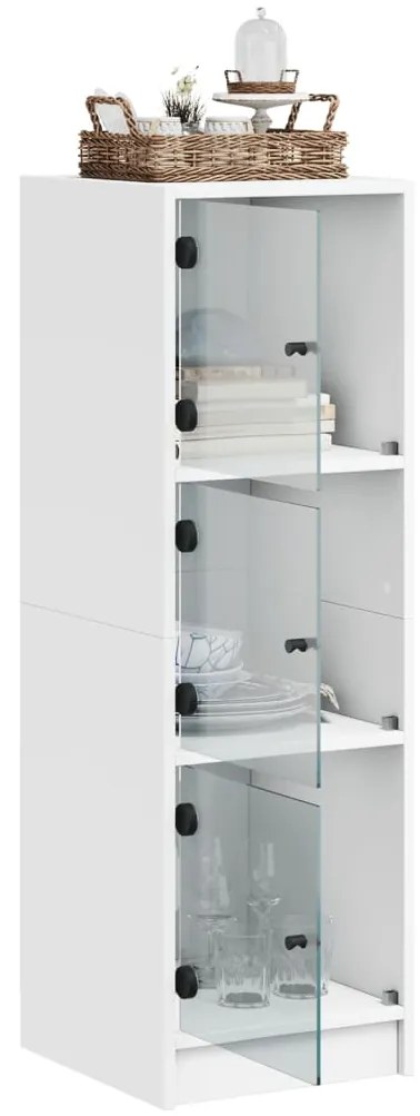 vidaXL Ντουλάπι Λευκό 35 x 37 x 109 εκ. με Γυάλινες Πόρτες