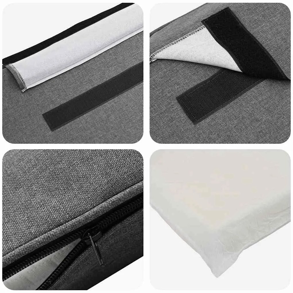 vidaXL Ταπετσαρισμένο κεφαλάρι Λευκό και Ανοιχτό Γκρι 80 cm