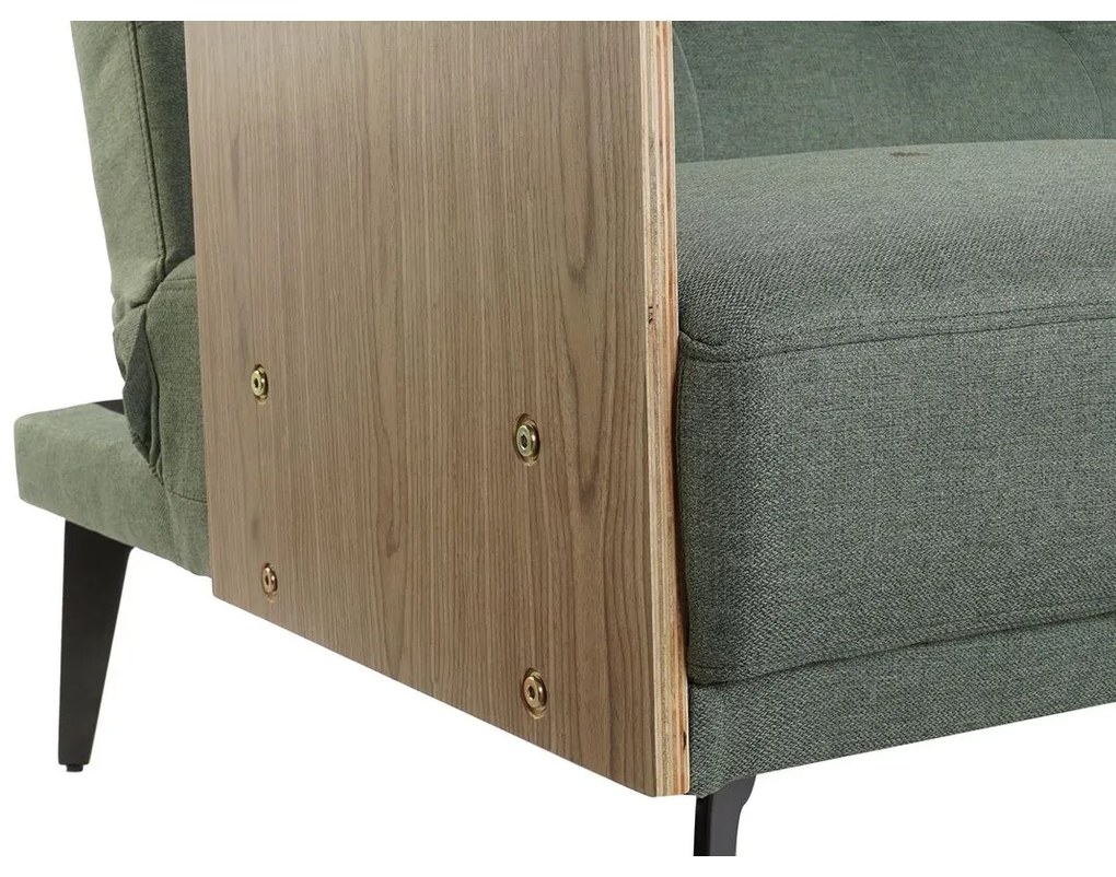 Καναπές-Κρεβάτι DKD Home Decor 203 x 87 x 81 cm Μαύρο Μέταλλο Καφέ Πράσινο
