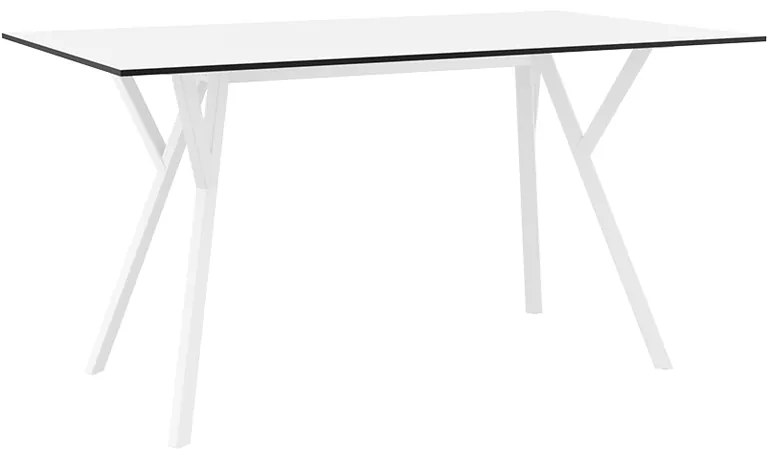 MAX ΤΡΑΠΕΖΙ 140X80Χ74εκ. WHITE LAMINATE 12mm - (140X80Χ74εκ.), Χρώμα: WHITE - SIESTA