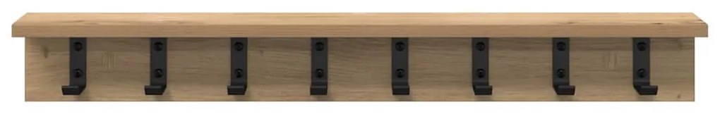 vidaXL Τοίχου Κρεμάστρα με ράφι artisan δρυς 80 x 10.5 x 10.5 εκ