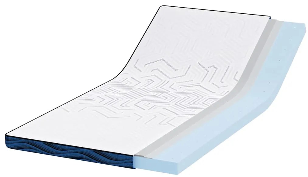 vidaXL Στρώματα Λευκό και μπλε 120 x 200 cm Αφρός μνήμης τζελ