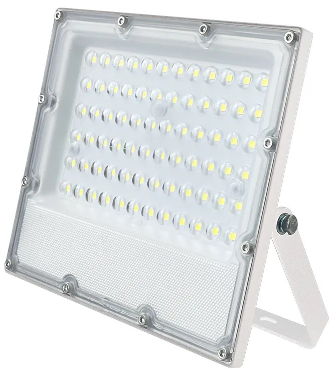 LED WHITE SMD FLOOD LUMINAIRE IP65 50W 4000K 6000Lm 100-277V RA80 IK08 5YRS BREATHING VALUE ACA J5040W