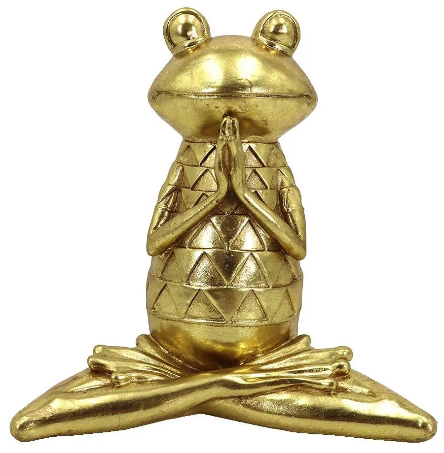 Διακοσμητικό Αντικείμενο Επιτραπέζιο Yoga Frogie 3 022302 18x10,8xH19cm Gold Polyresin