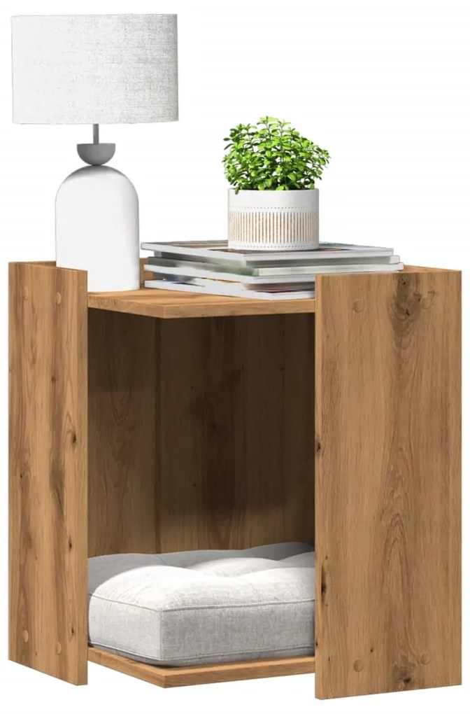 Τουαλέτα Γάτας Περίφραξη Αρτισιανή Δρυς 42x42x51 εκ Επεξ. Ξύλο