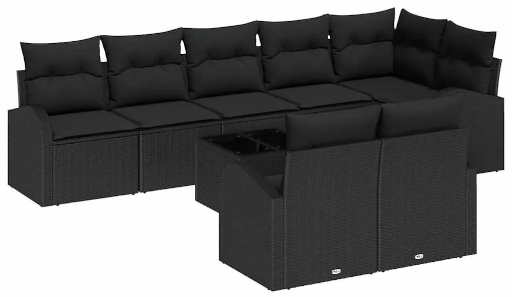 vidaXL Σετ Καναπέ Κήπου 9 pcs 289 x 124 x 85 εκ. Πολυ ράταν