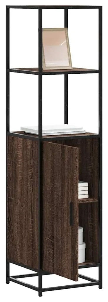 Highboard καφέ δρυς Κατασκευασμένο ξύλο και μέταλλο - καφέ δρυς