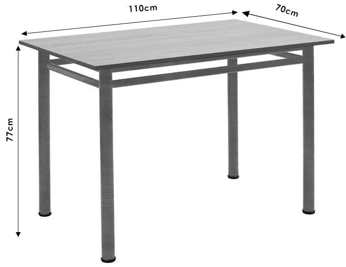 Τραπέζι &quot;DINNER&quot; σε δρυς/γκρι χρώμα 110x70x77