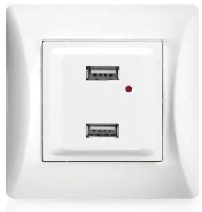 Πρίζα USB 2 Θύρες Λευκό H-Series 50-00139-1 Lineme 50-00139-1