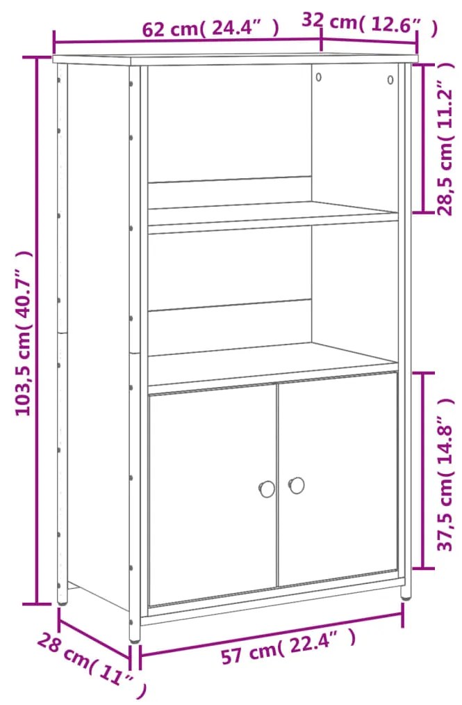 ΝΤΟΥΛΑΠΙ ΓΚΡΙ SONOMA 62 X 32 X 103,5 ΕΚ. ΑΠΟ ΕΠΕΞΕΡΓΑΣΜΕΝΟ ΞΥΛΟ 834218