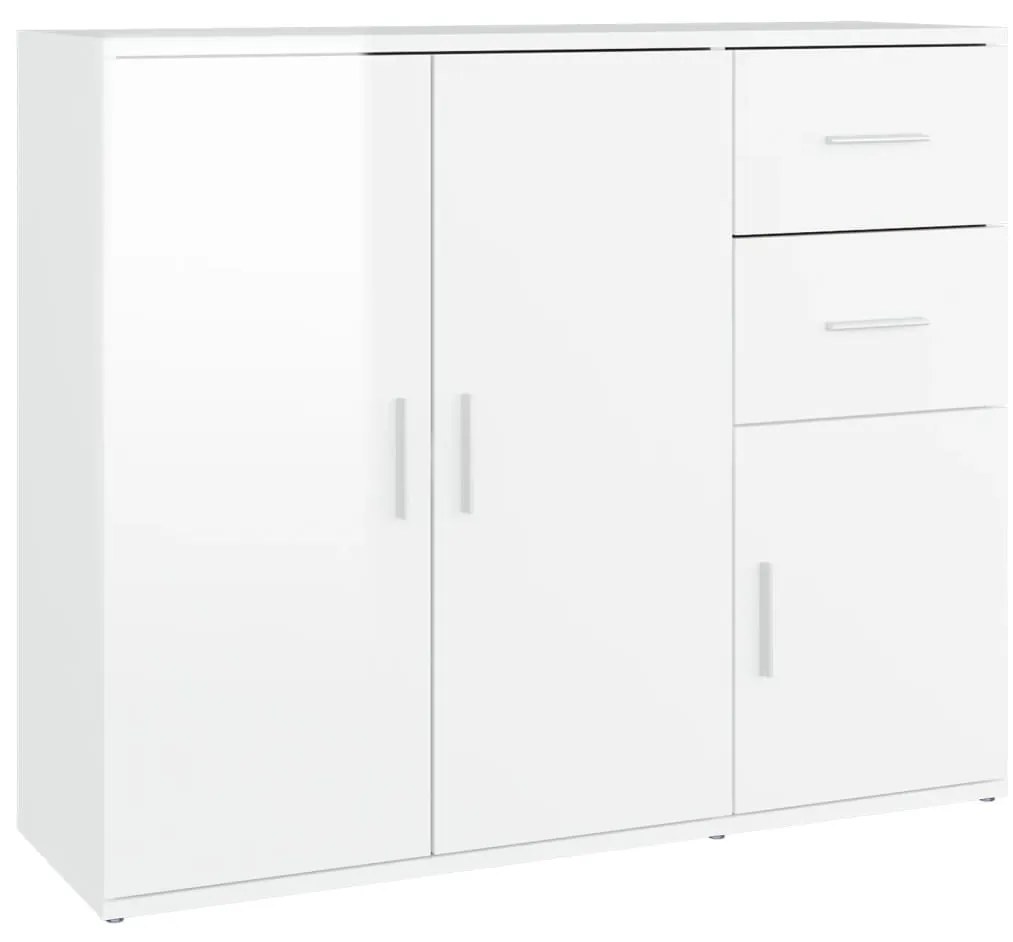 vidaXL Ντουλάπι Γυαλιστερό Λευκό 91 x 29,5 x 75 εκ. Επεξεργασμένο Ξύλο