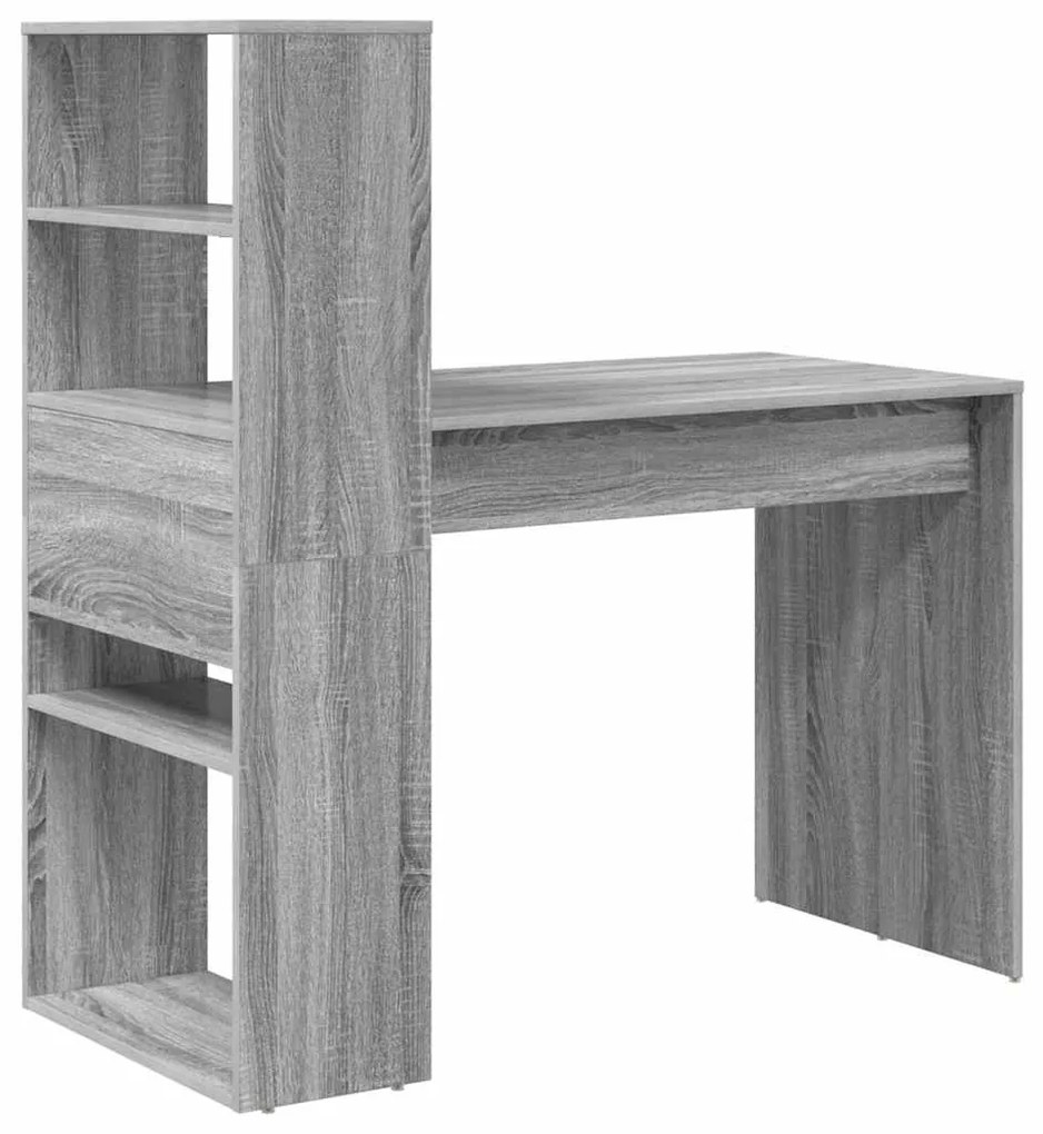 vidaXL Γραφείο Γκρι sonoma 113 x 54 x 120 εκ. Επεξεργασμένο ξύλο