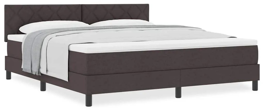 vidaXL Κρεβάτι box spring με στρώμα Σκούρο Καφέ 180 x 200 cm ύφασμα